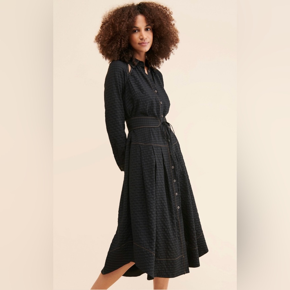 Anthropologie Modern Western Checked Embroidered Dress. Size S. Like new!